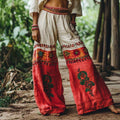 Fashion Vintage Print Wide-Leg Pants