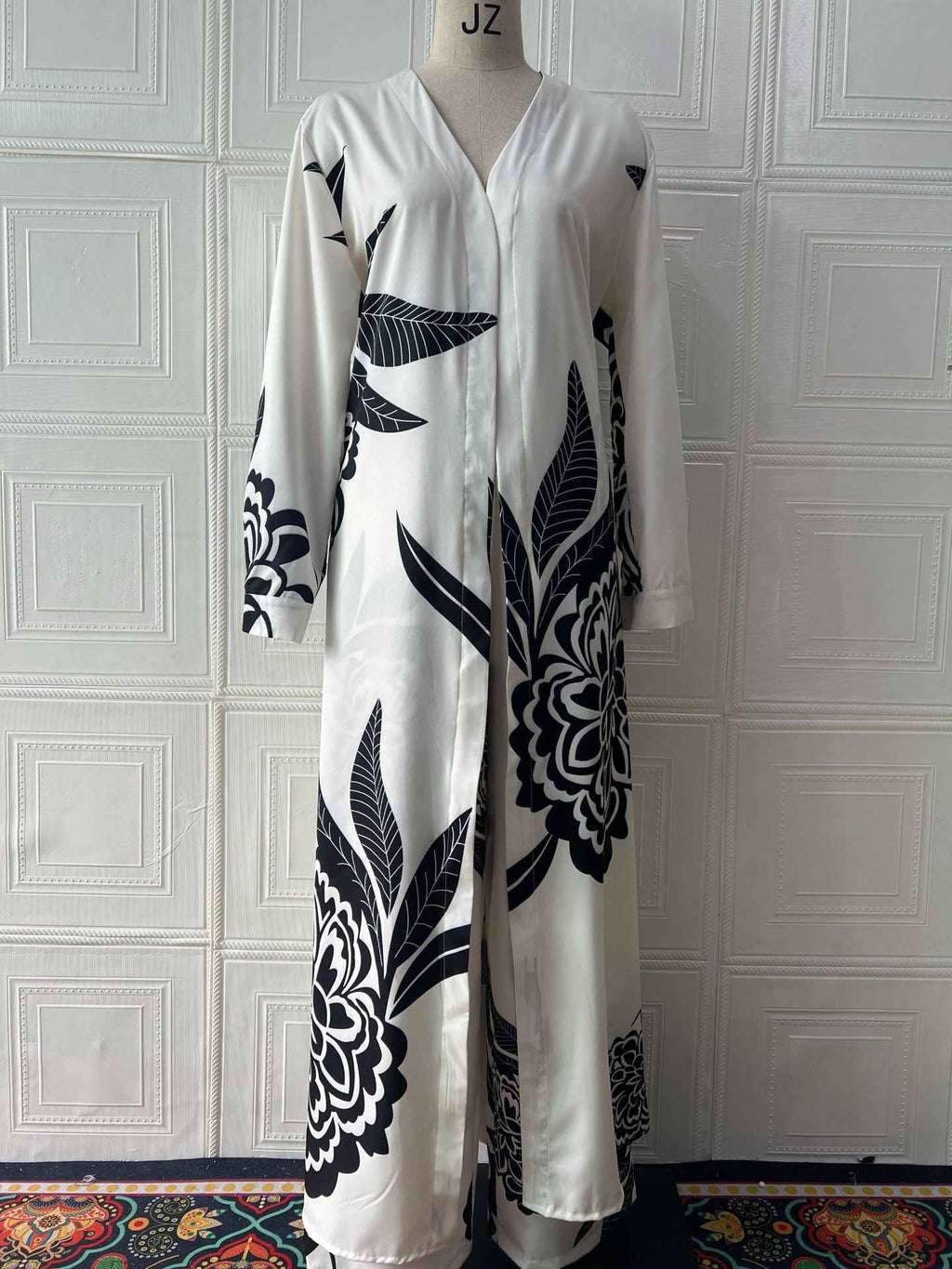 Printed top+wide leg pants two-piece set