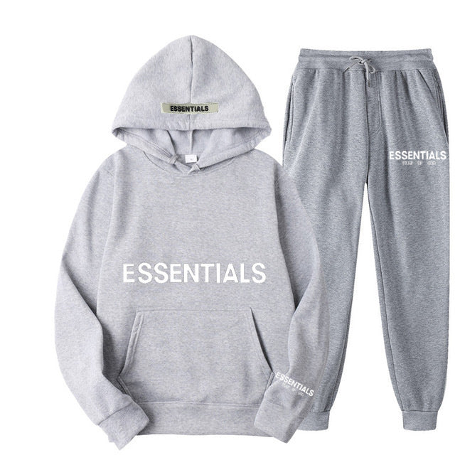 FEAROFGODESSENTIALS Couple Set Hoodies for Men and Women Double Line High Street Fashion Two-Piece Set
