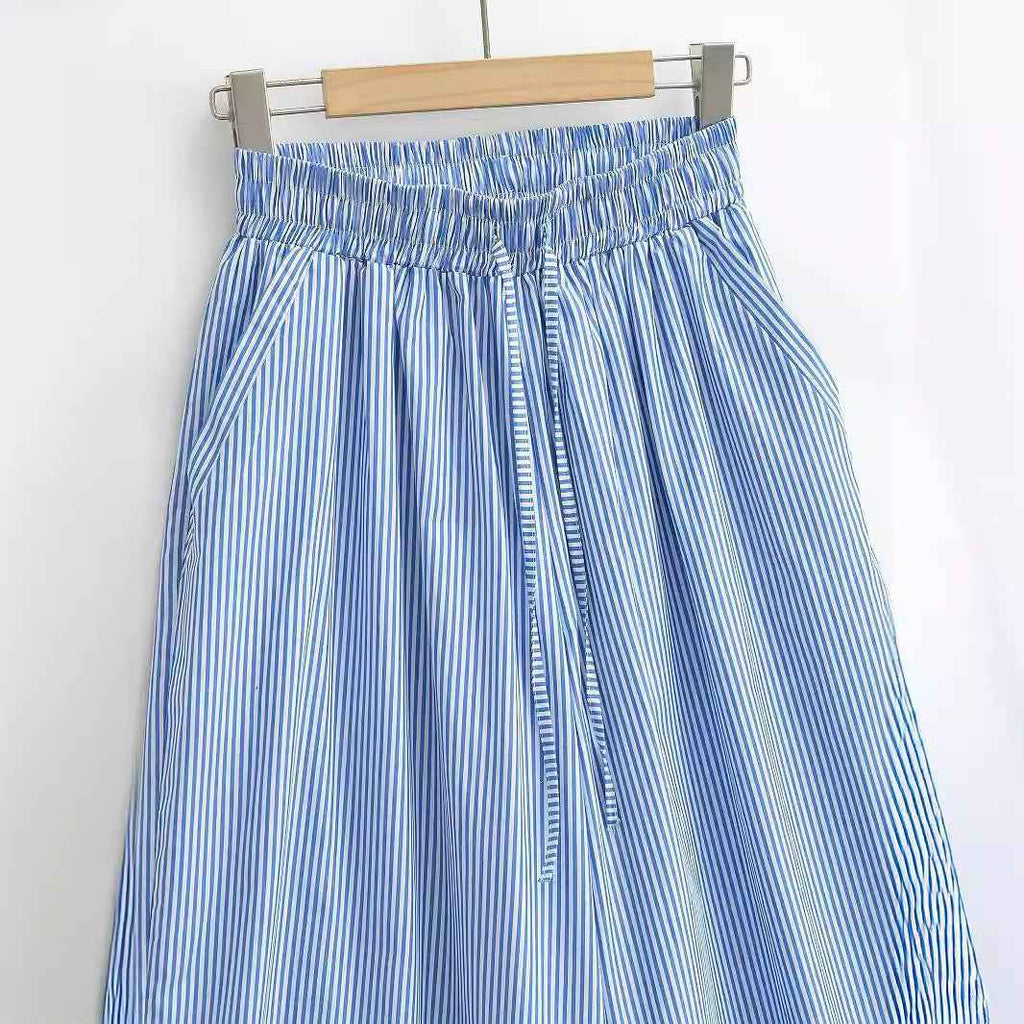 Striped wide leg pants for women