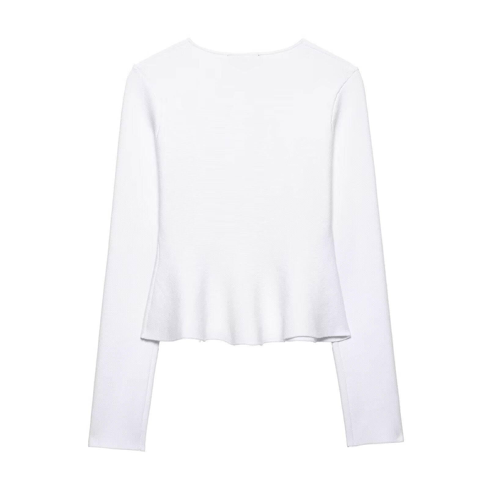 Knitted jacket with pleated hem and half skirt set