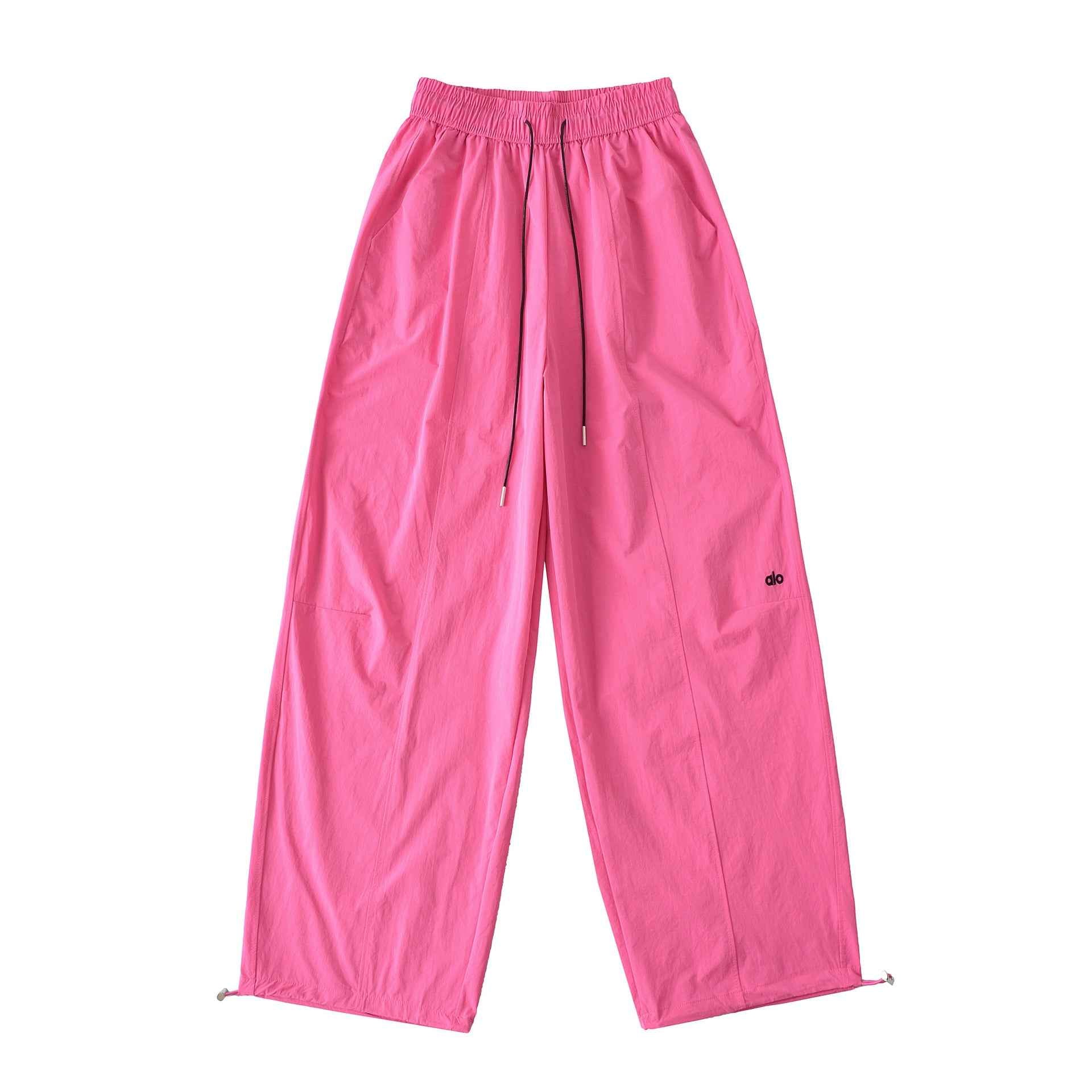 Elastic high waisted loose slimming drawstring ankle tied casual pants