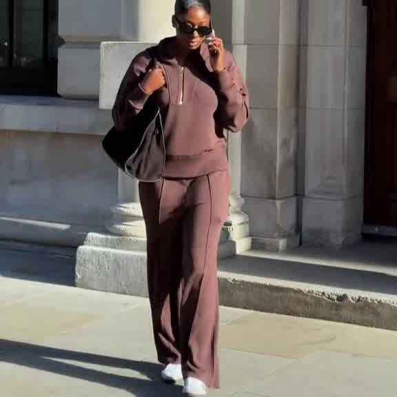 Women's zipper two-piece set