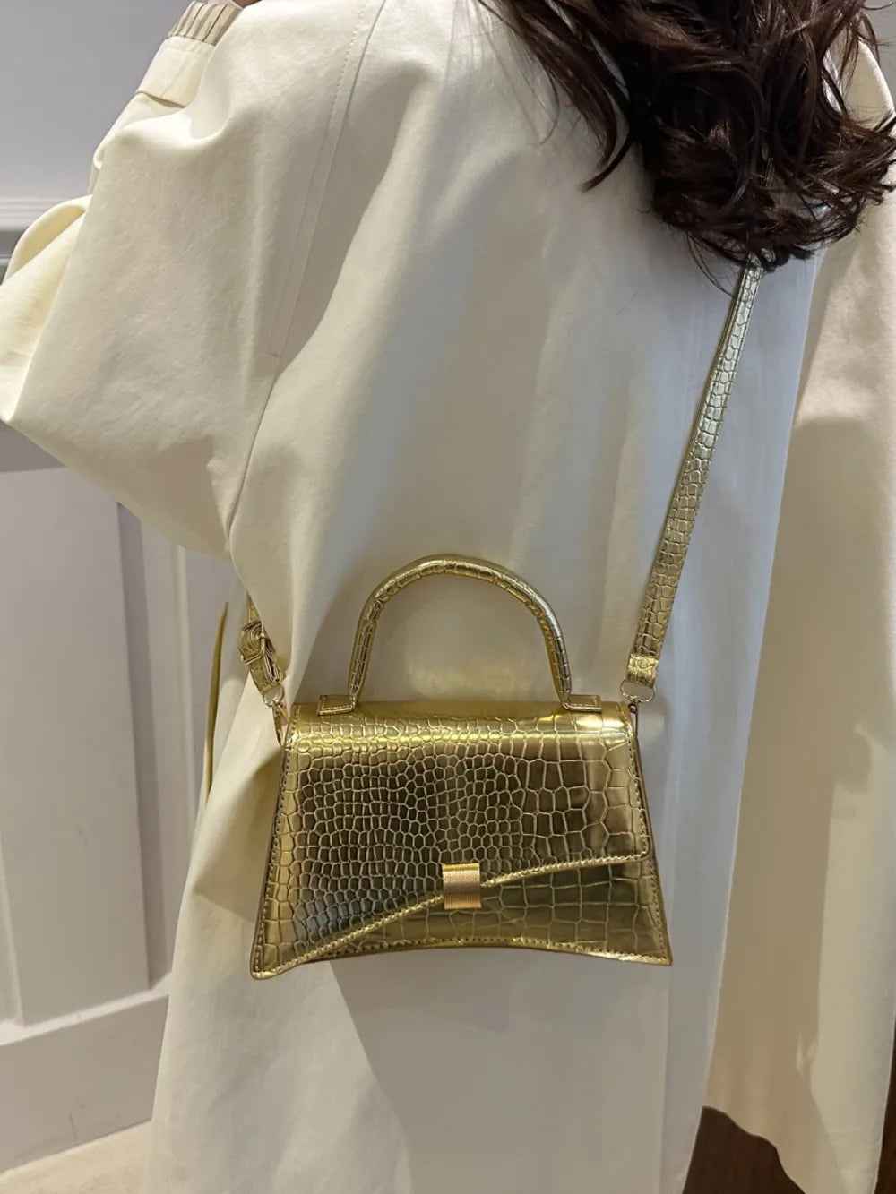 Solid Color PU Leather Handbag