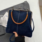 Small handbag women's handbag handmade denim splicing hand-held crossbody bag single shoulder bag small shoulder bag