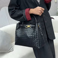 Figure-8 Shaped Metal Bow Genuine Leather Tote Bag, Single Shoulder, Handheld, Large Capacity, Crossbody Women's Bag ... eprolo