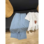 Women's Tencel Linen Wide-Leg Pants — Vintage Washed Drawstring Loose Fit