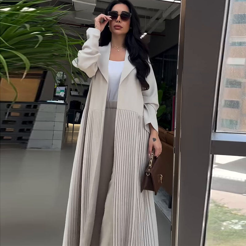 Minimalist temperament pressure compromise long windbreaker pants two-piece set