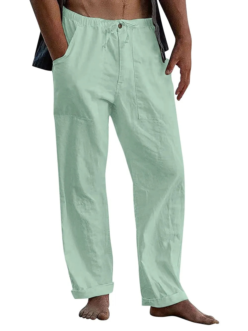 Men's Full Size Drawstring Straight Leg Pants Plus Size