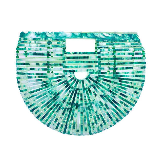 Luxury Designer Handbag Clear Acrylic Bag For Women Green Famous Basket Clutch High Quality Fashion First Class Brand Bags eprolo