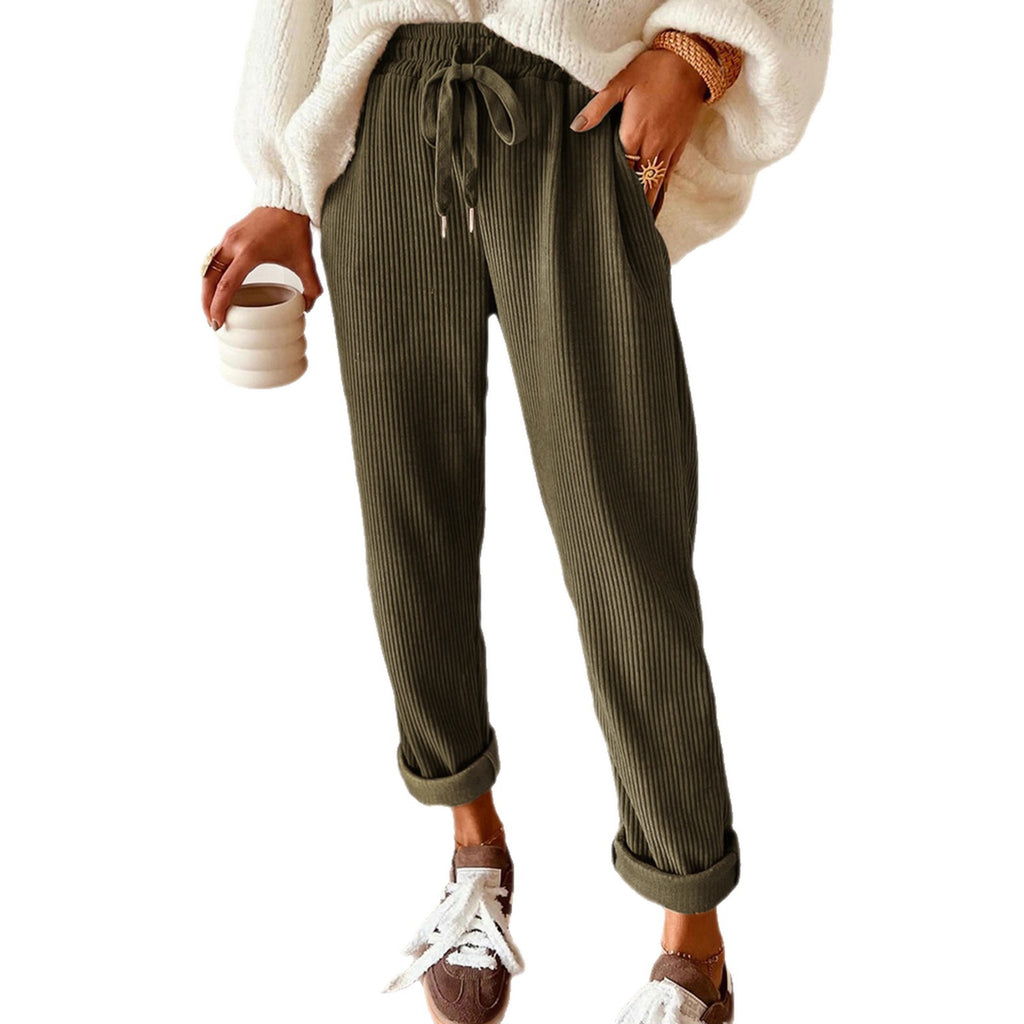 Women's New Fashion Casual Pants, Solid Color Wide Leg Pants for Women
