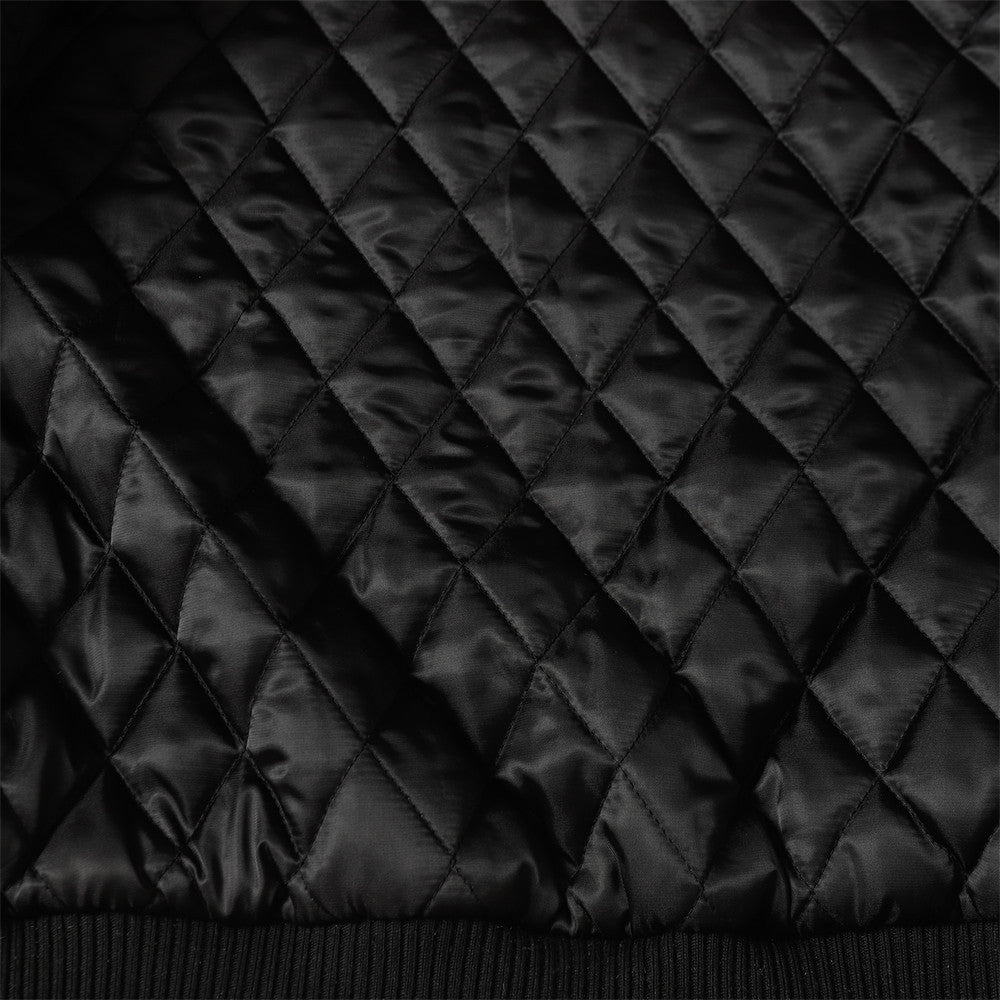 Embroidery creative cartoon loose collar leather jacket