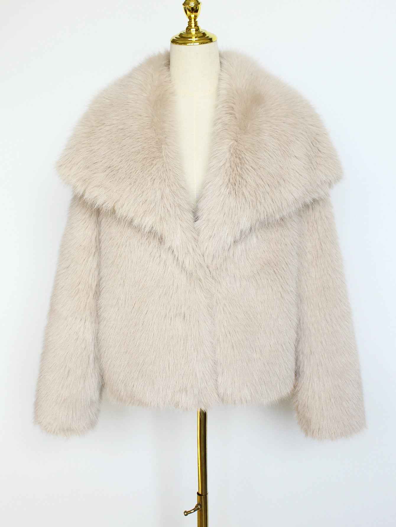 Imitation fur coat top women's short woolen coat made of synthetic fur