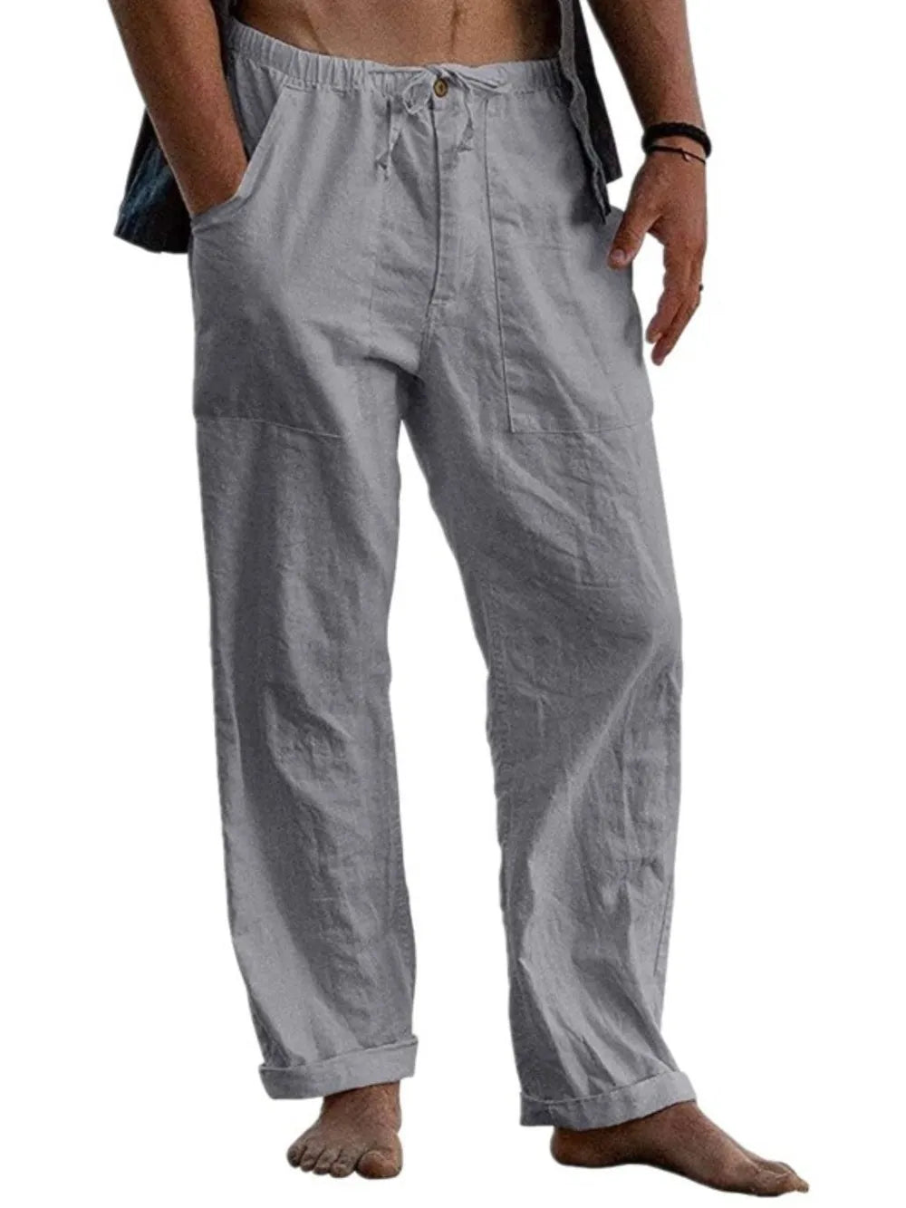 Men's Full Size Drawstring Straight Leg Pants Plus Size