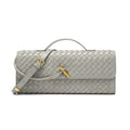 Woven Bag, Single-Shoulder Baguette Style, Niche High-End Horizontal Handbag, Evening Bag, Crossbody Versatile Bag, Fashionable and Exquisite eprolo
