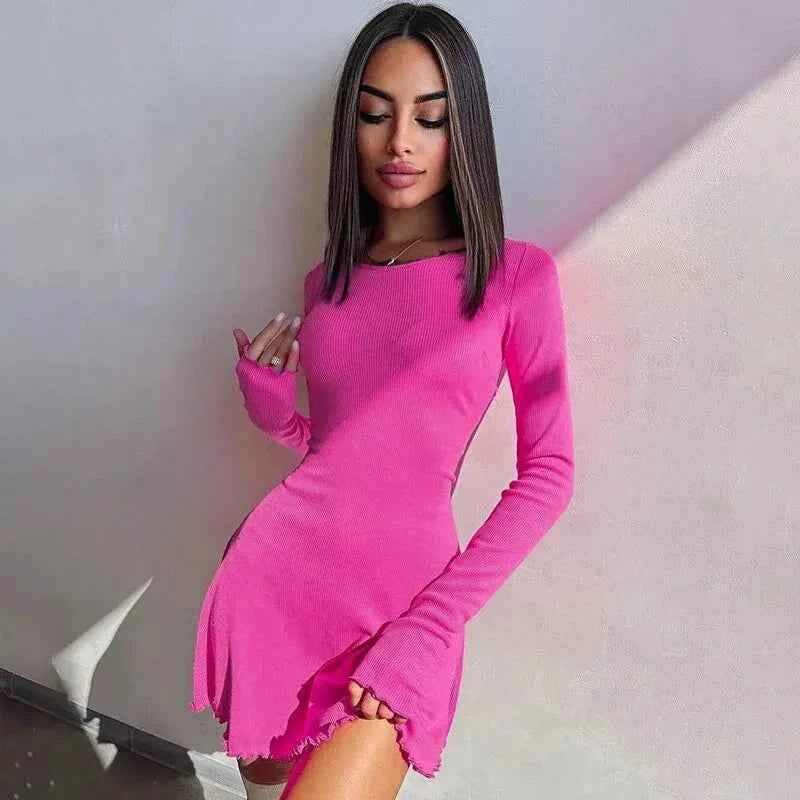 Chic Long Sleeve Bodycon Mini Dress