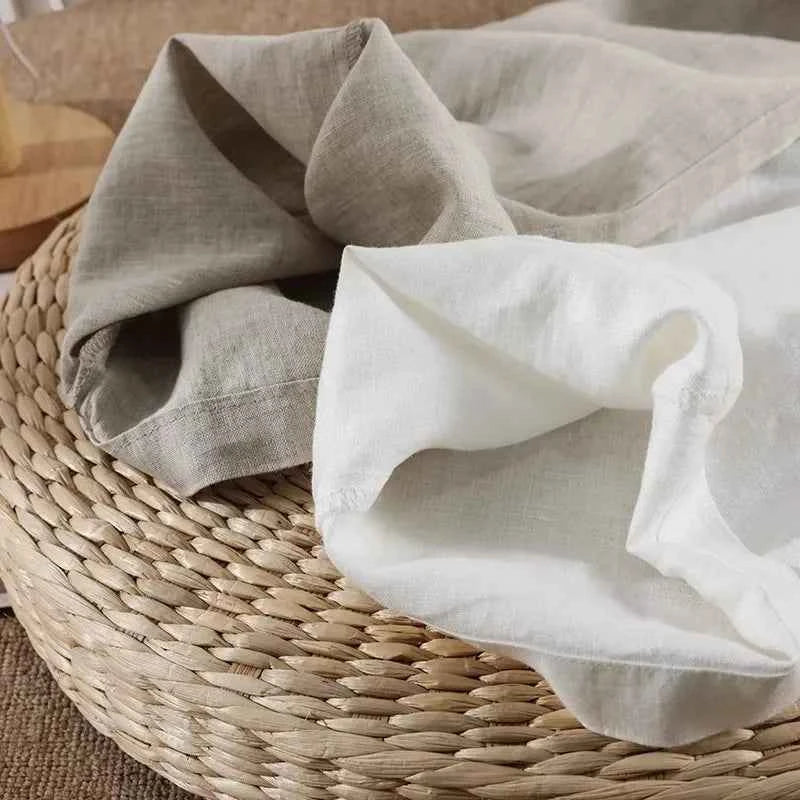 Linen Loose Wide Leg Women's Pants 2024 New Thin Cotton Linen High Waist Drooping Cropped Slimming Casual Straight Trousers