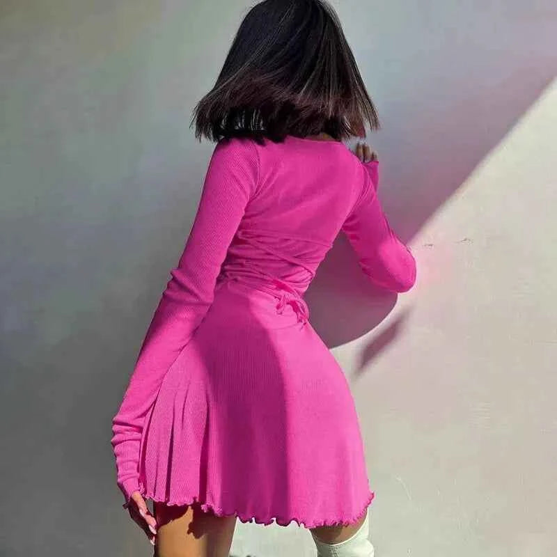 Chic Long Sleeve Bodycon Mini Dress