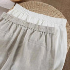 Linen Loose Wide Leg Women's Pants 2024 New Thin Cotton Linen High Waist Drooping Cropped Slimming Casual Straight Trousers