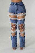 Y2K Rhinestone Ripped Skinny Jeans – Distressed Party & Night Out Denim