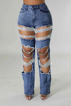 Y2K Rhinestone Ripped Skinny Jeans – Distressed Party & Night Out Denim