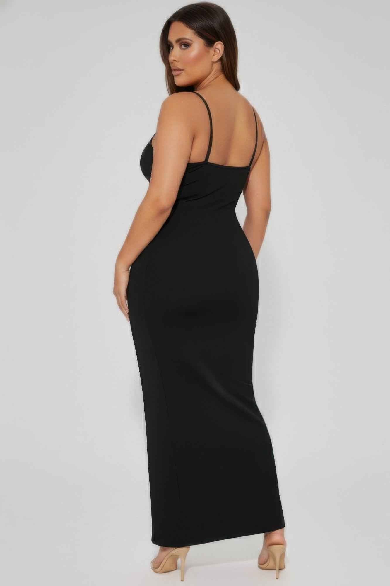 Plus Ribbed Mermaaid Hem Cami Dress