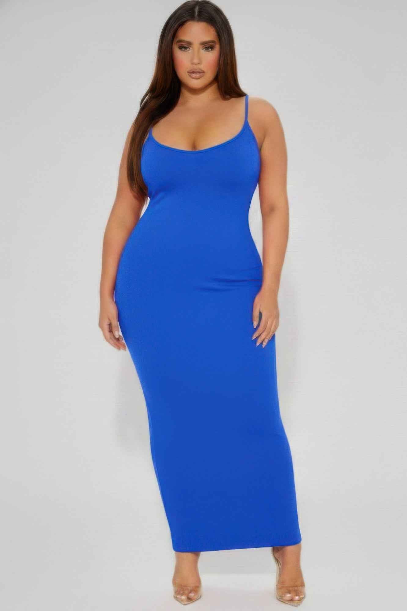Plus Ribbed Mermaaid Hem Cami Dress