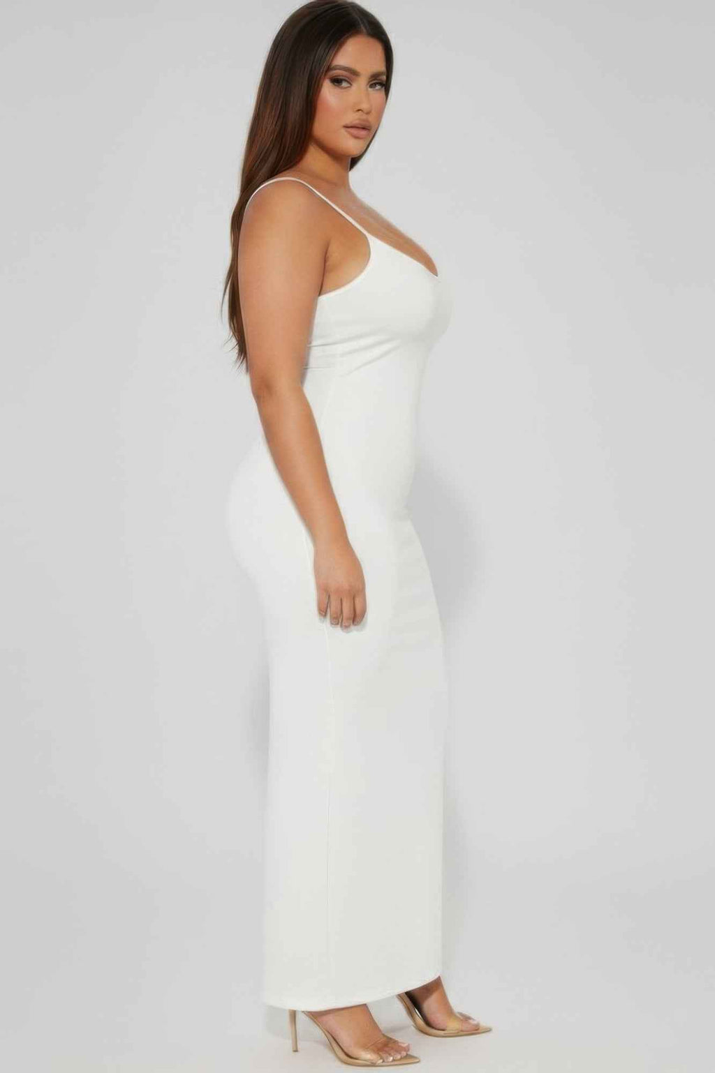 Plus Ribbed Mermaaid Hem Cami Dress