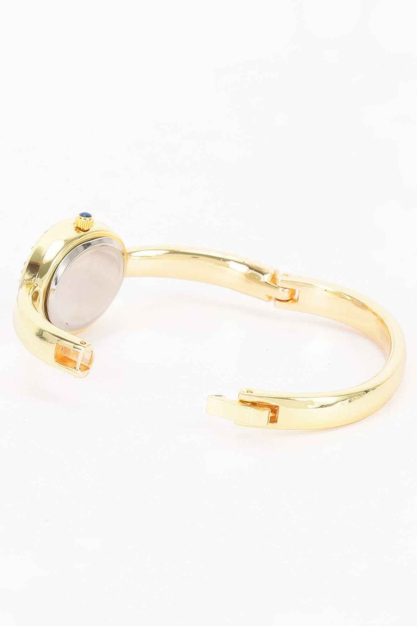 Oval Crystal-encrusted Cuff Watch