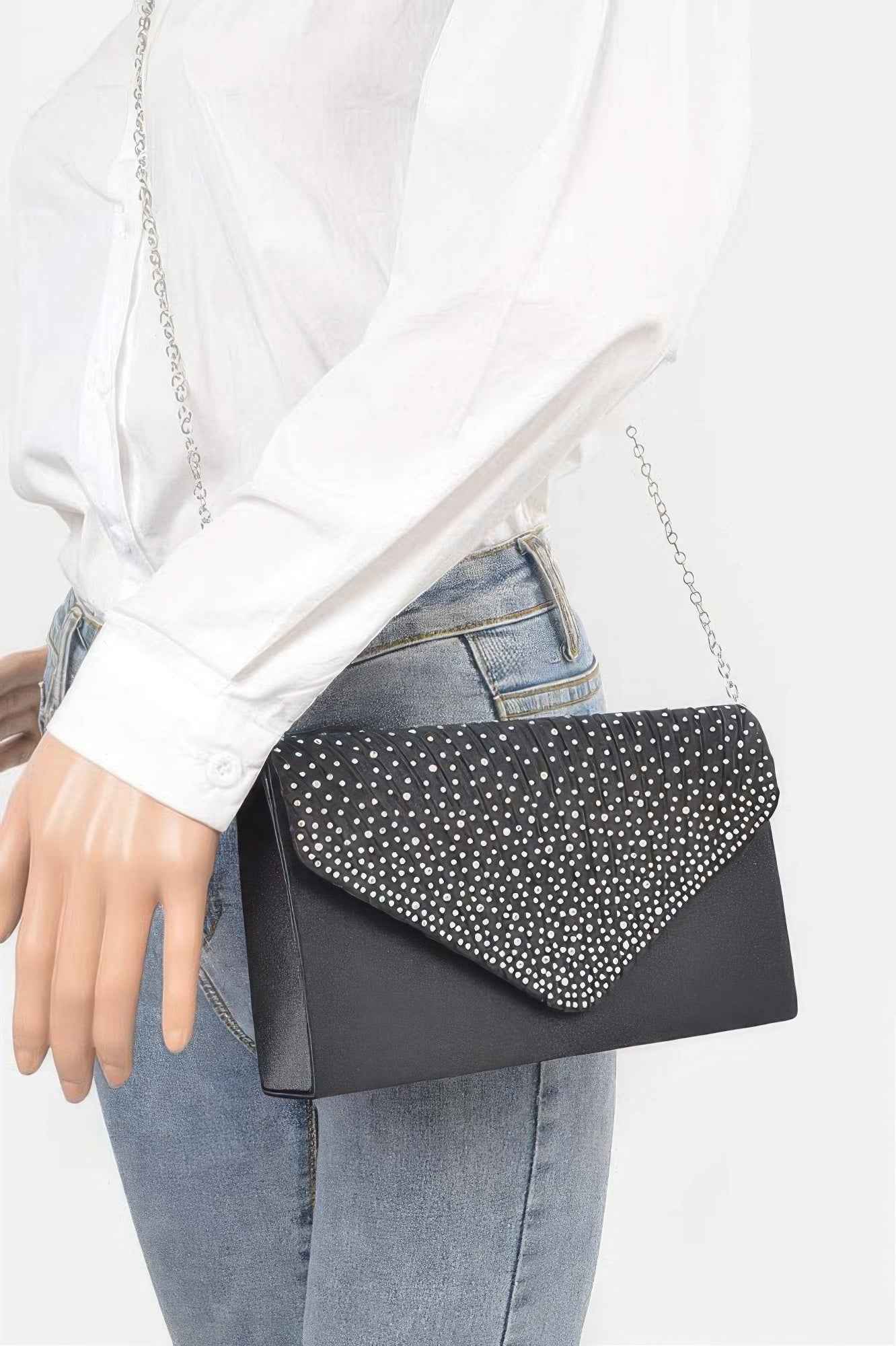 Rhinestone Satin Party Clutch