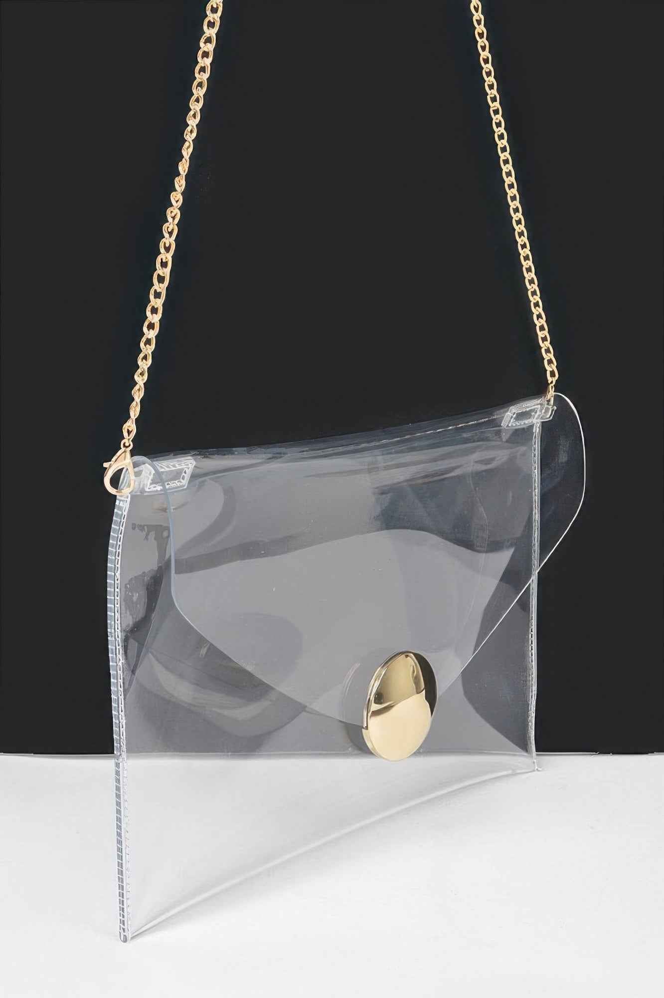 Transparent Metal Buckle Clutch