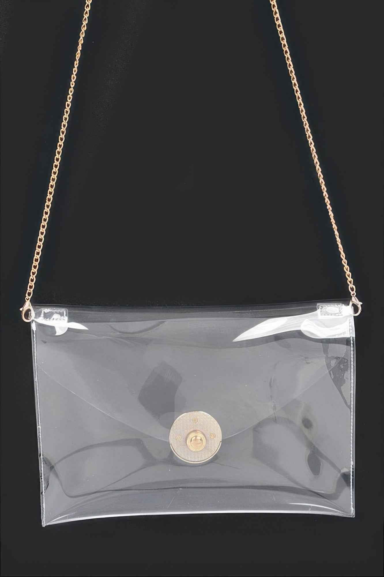 Transparent Metal Buckle Clutch