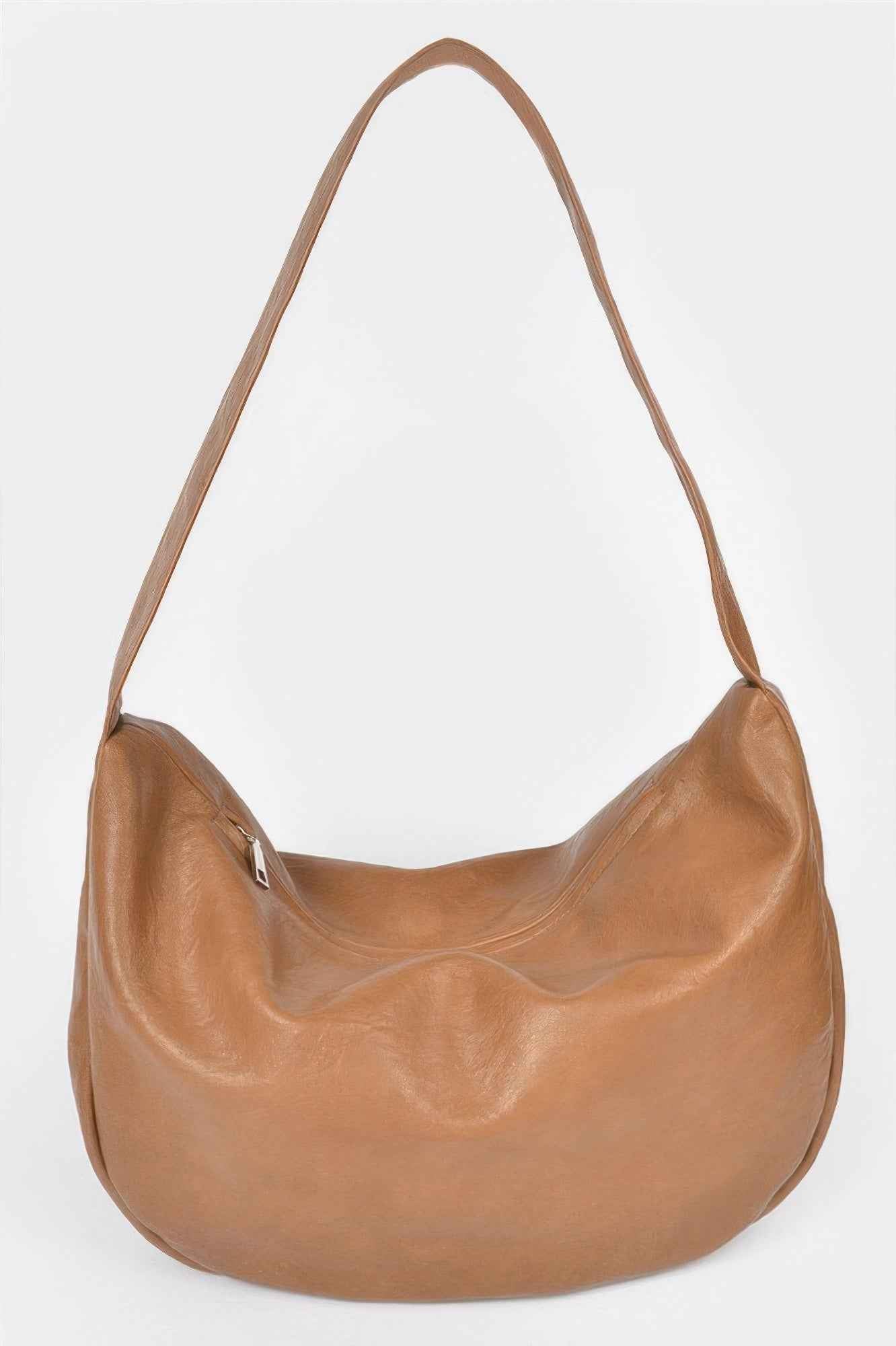 Faux Leather Hobo Bag