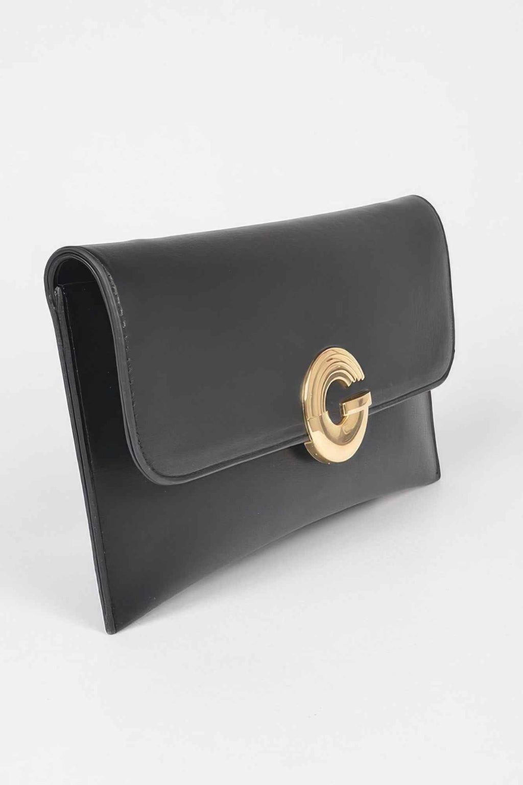 Faux Leather G Buckle Clutch