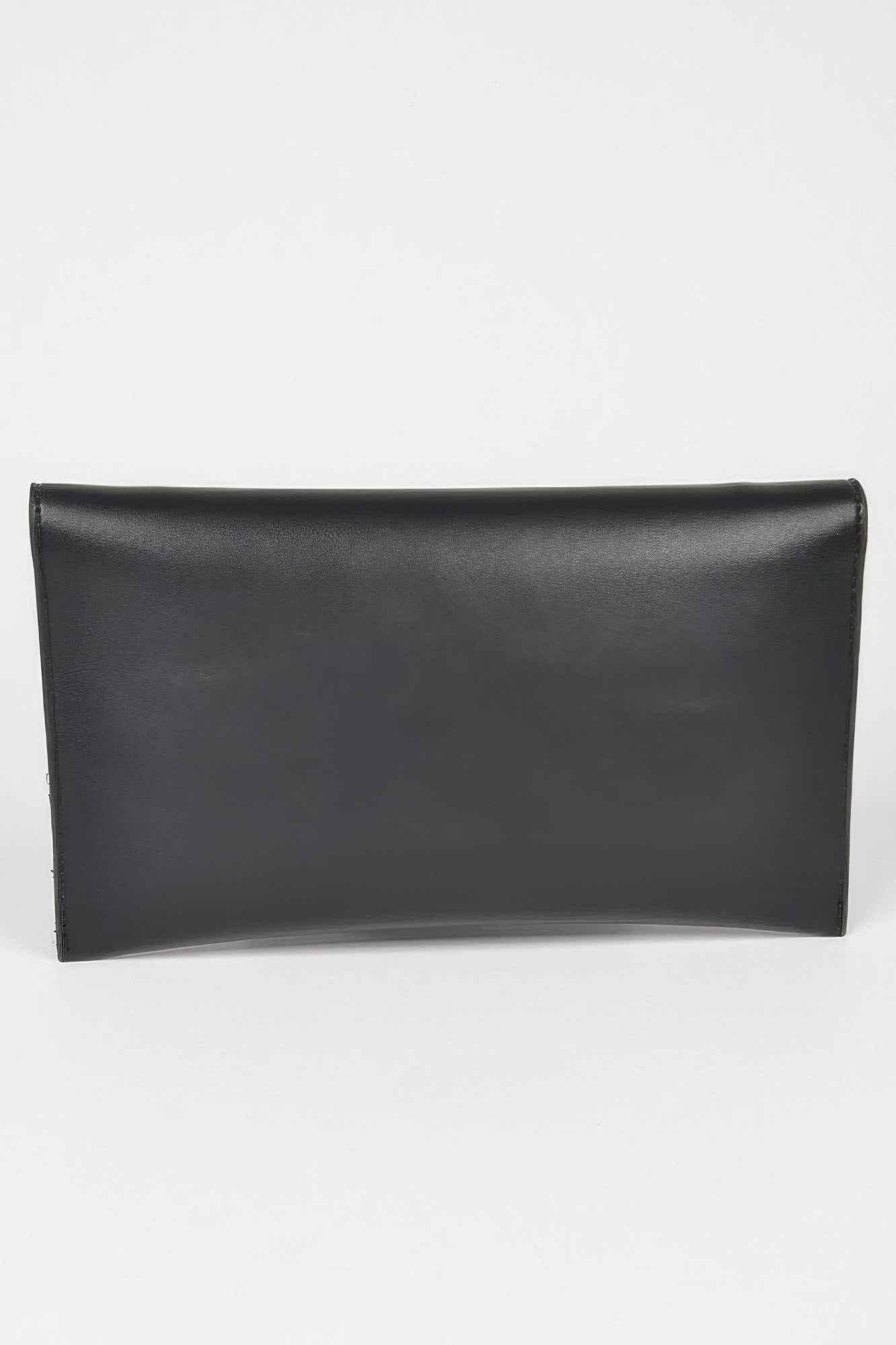 Faux Leather G Buckle Clutch