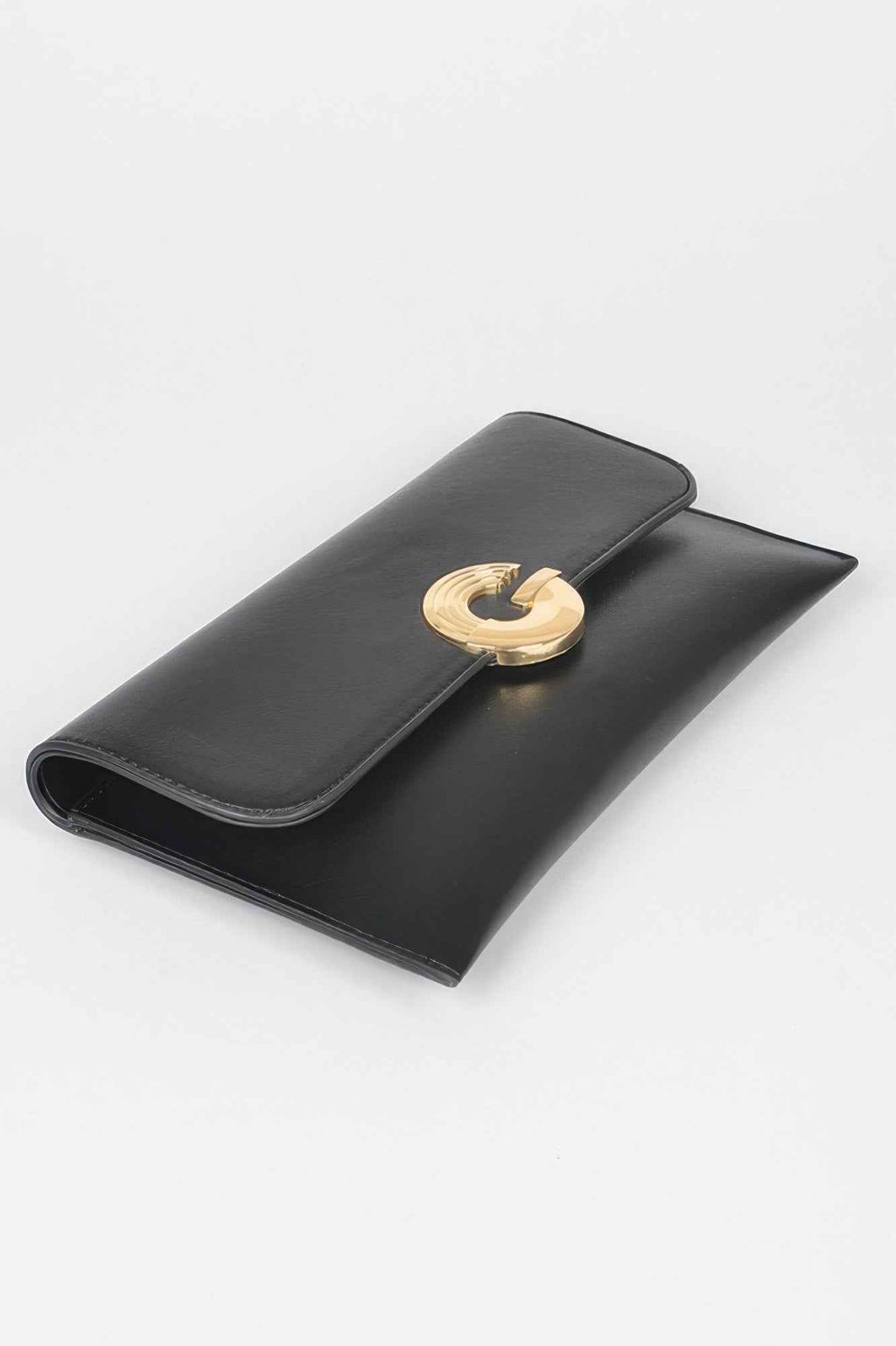 Faux Leather G Buckle Clutch