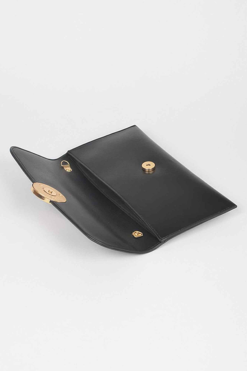 Faux Leather G Buckle Clutch