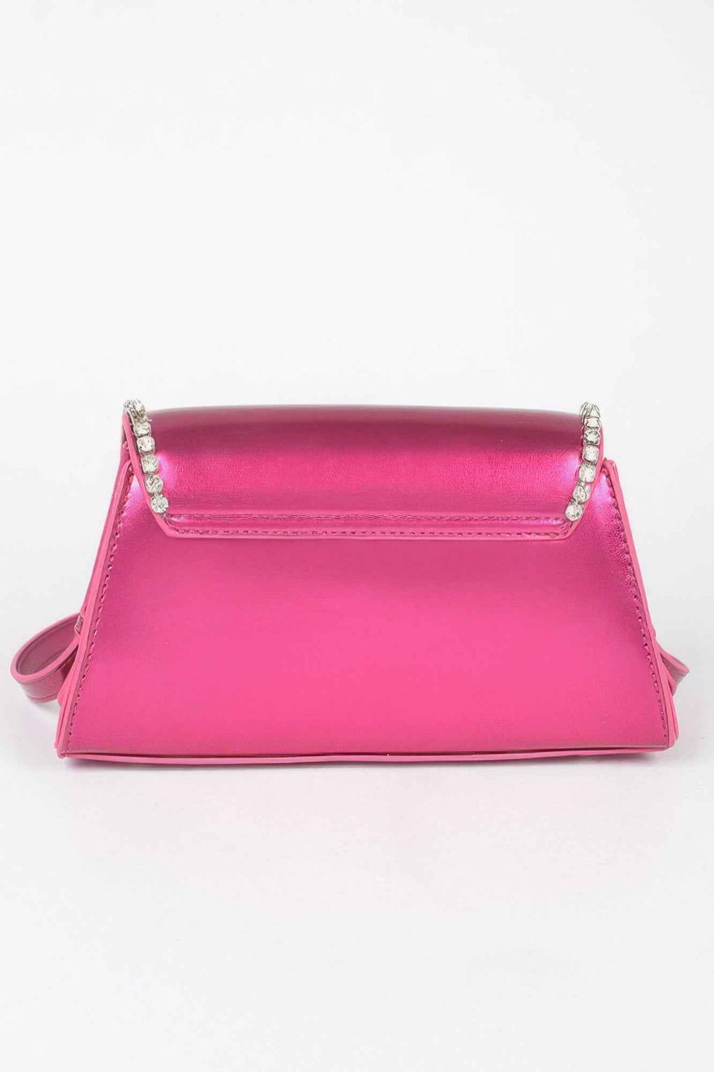 Metallic Pu Flap Bag W/rhinestone