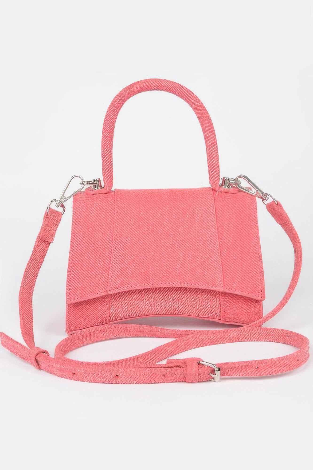 Denim Top Handle Crossbody Bag