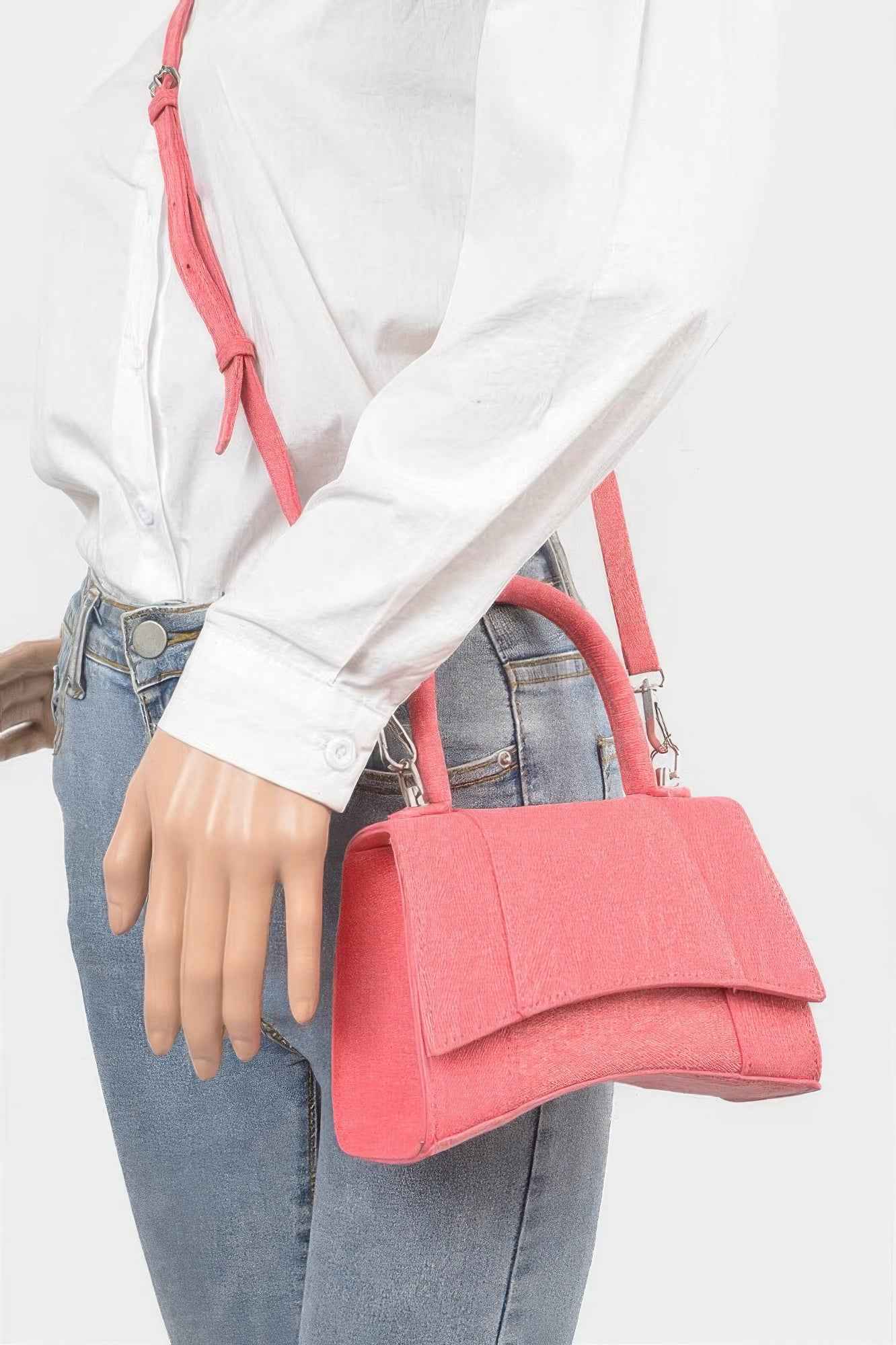 Denim Top Handle Crossbody Bag