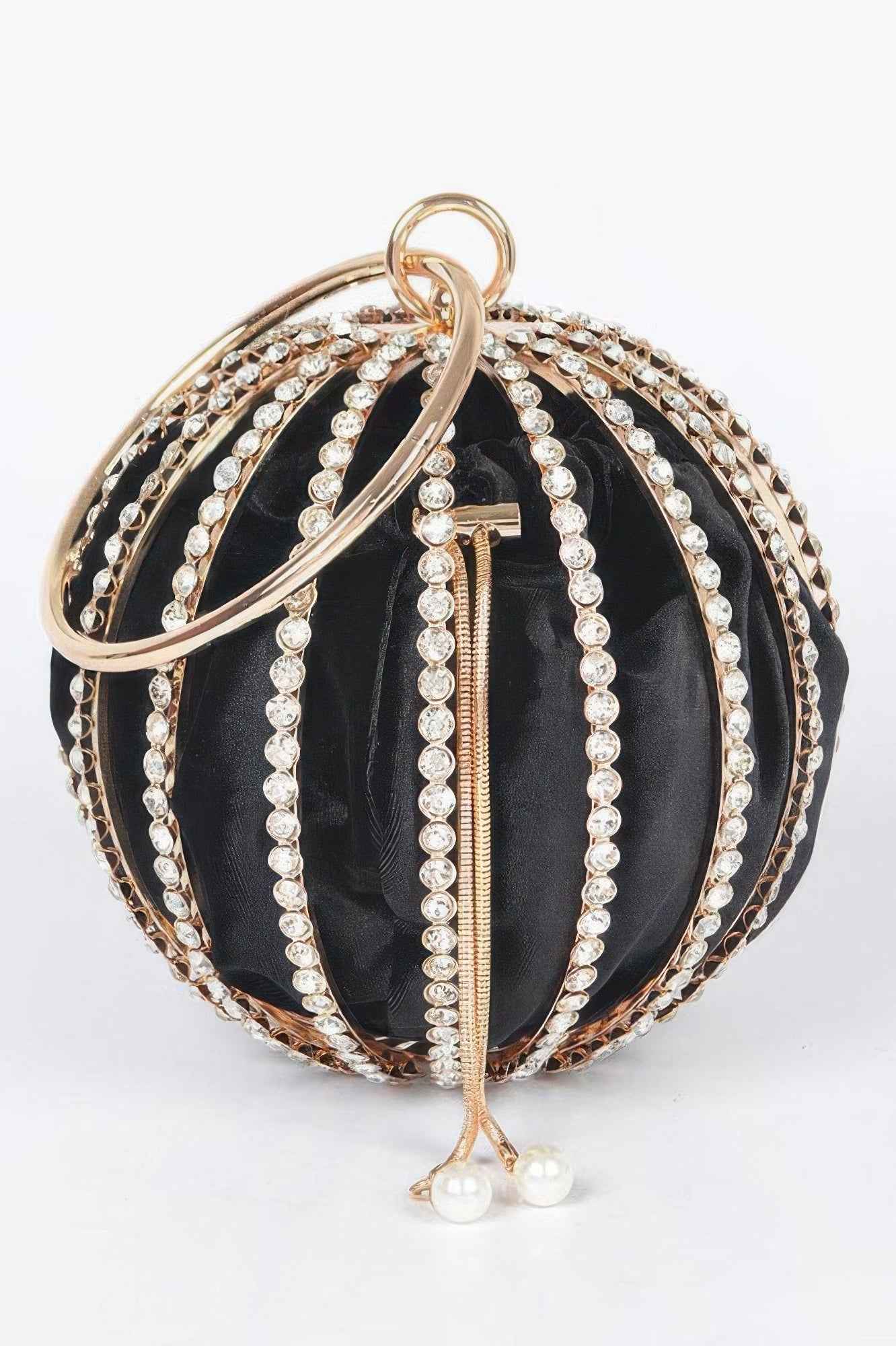 Rhinestone Round Cage Party Bag