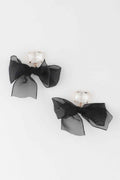 Black Bownot Dangle Earrings
