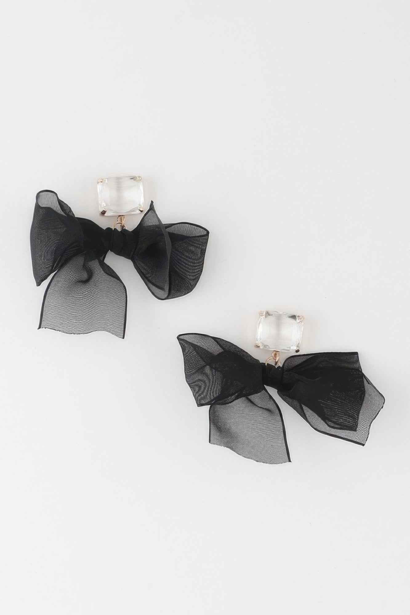 Black Bownot Dangle Earrings