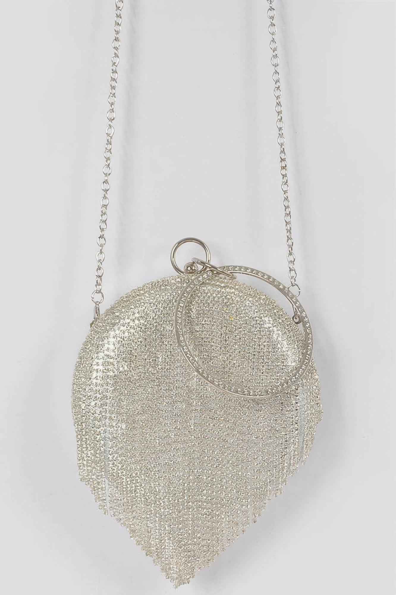Rhinestone Fringe Round Party Bag