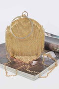 Rhinestone Fringe Round Party Bag