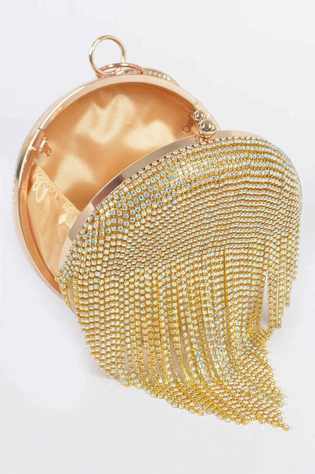 Rhinestone Fringe Round Party Bag