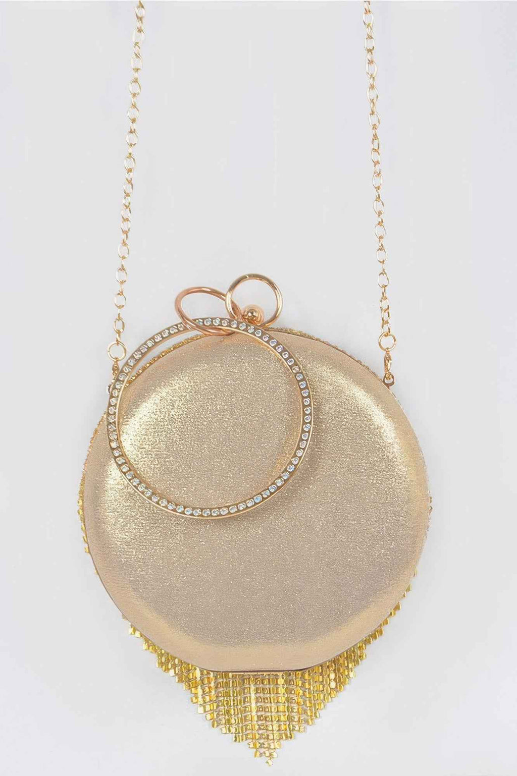 Rhinestone Fringe Round Party Bag