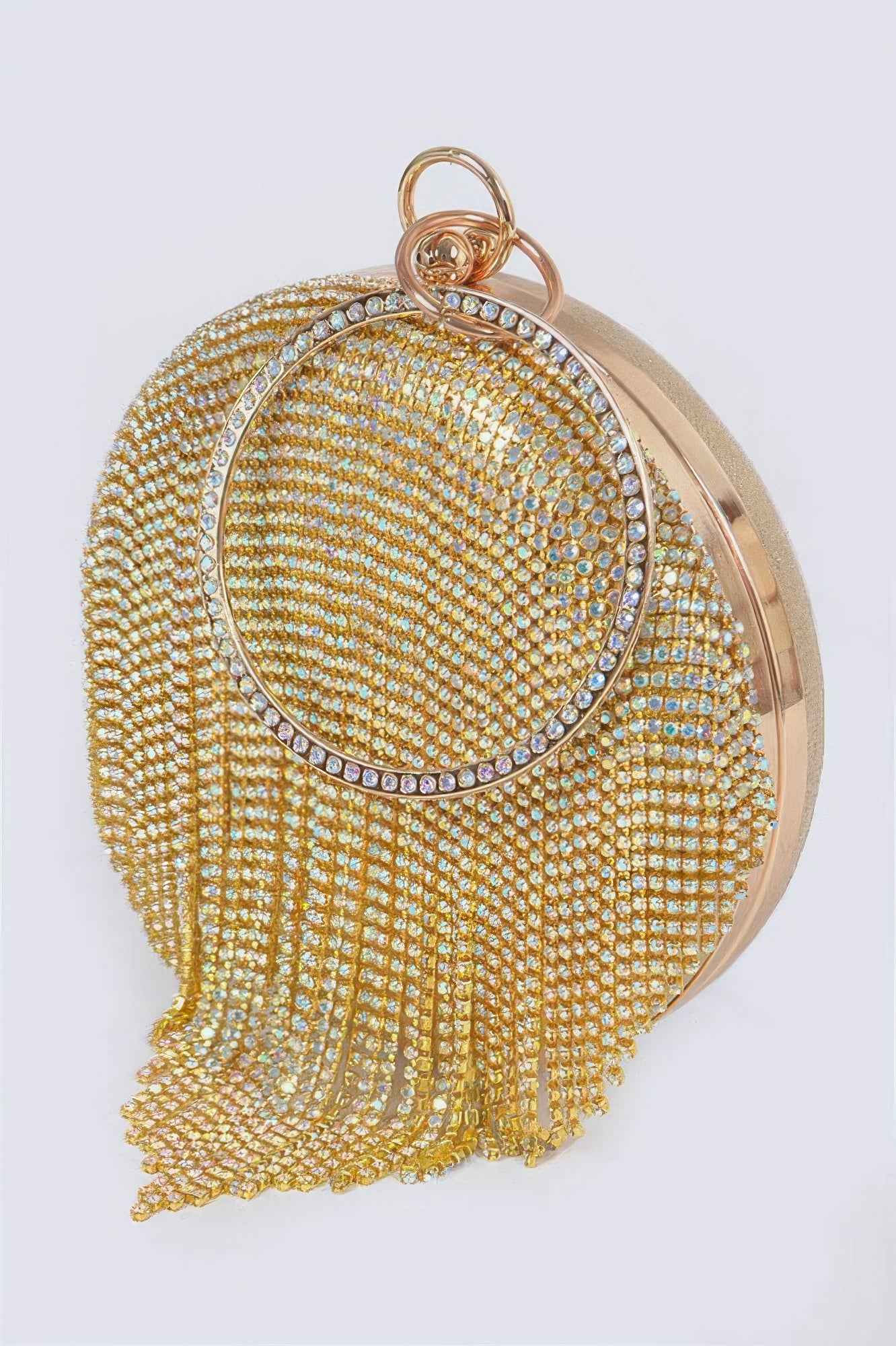 Rhinestone Fringe Round Party Bag