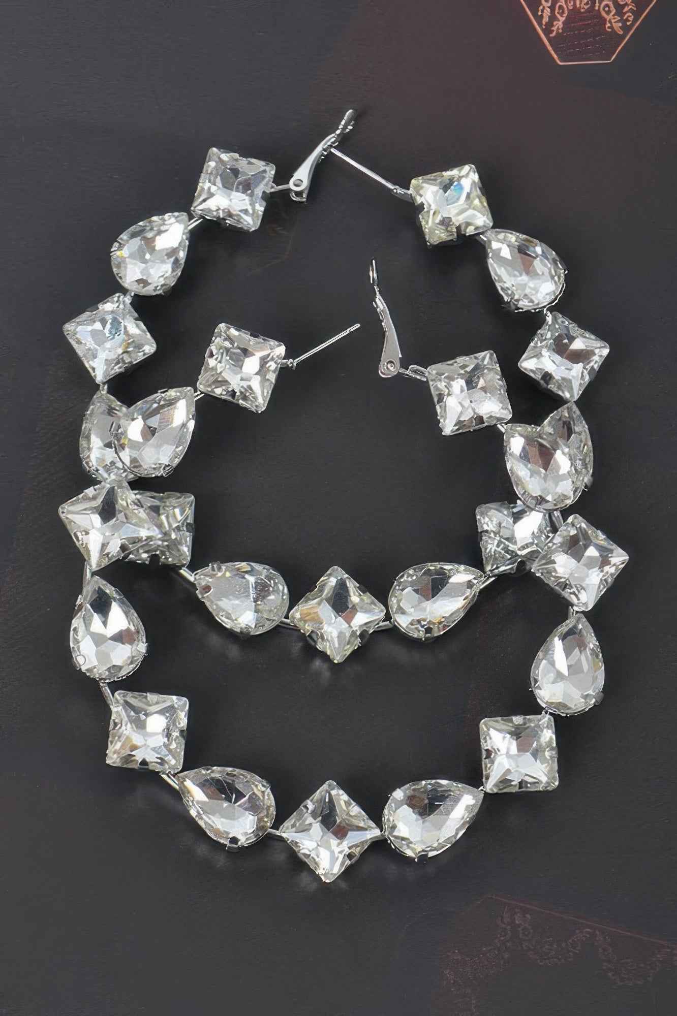 Multi Rhinestone Hoop Earrings