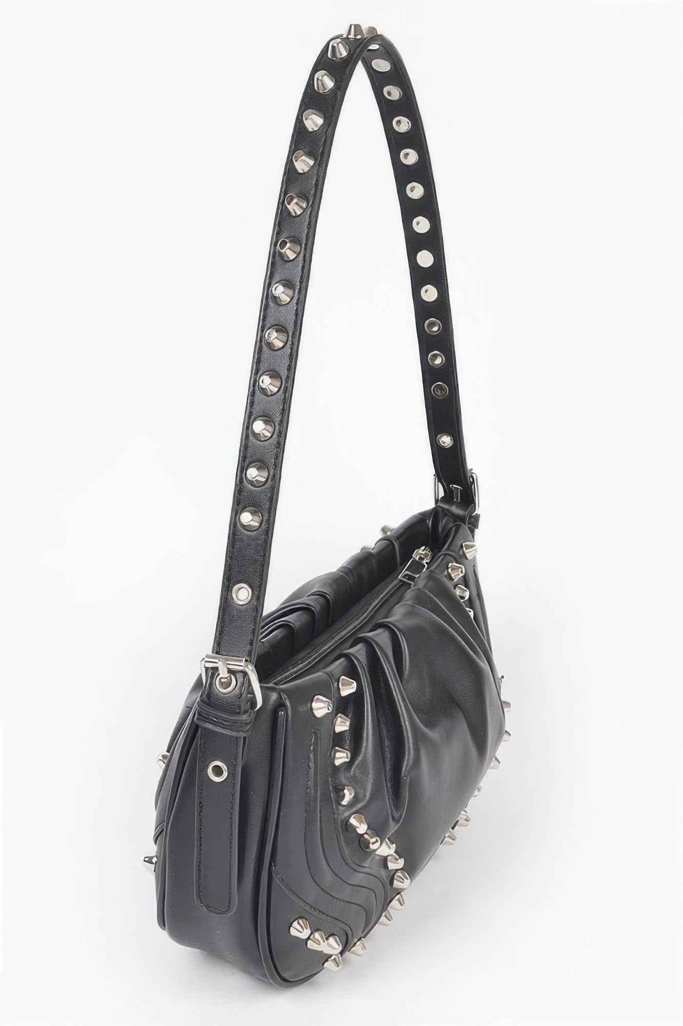 Faux Leather Stud Shoulder Bag